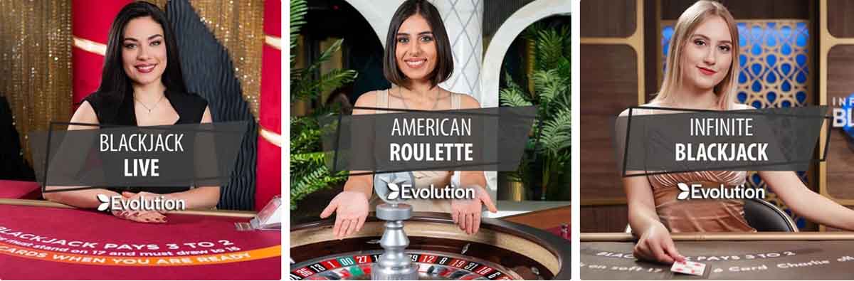 Live dealer games are available around the clock